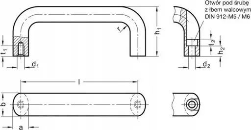 Product: Uchwyt pałąkowy ze stali nierdzewnej GN 565.5-20-112-A-GS -