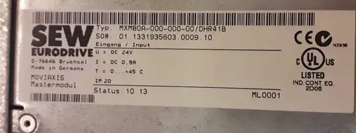 Product: SEW MOVIAXIS MODUŁ GŁÓWNY MASTERMODUL MXM80A-000-000-00/DHR41B DHR 41B