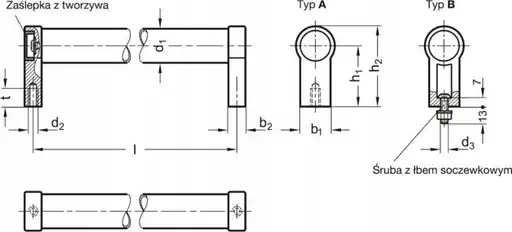 Product: Uchwyt rurowy GN 333.1-30-1000-A-EL - rurowy, profil rurowy z aluminium nat