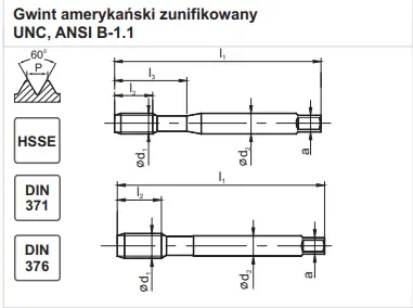 Prodotto: Gwintownik maszynowy UNC 1/2-13  DIN 376-C  -2B R40 HSEE 800 FANAR