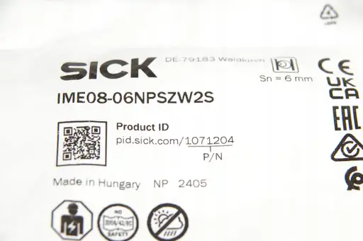 Product: Sick IME08-06NPSZW2S 1071204 Inductive proximity sensor