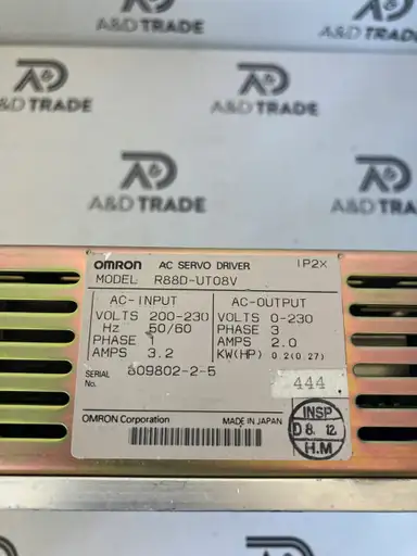 Product: Omron AC Servo Driver R88D-UT08V