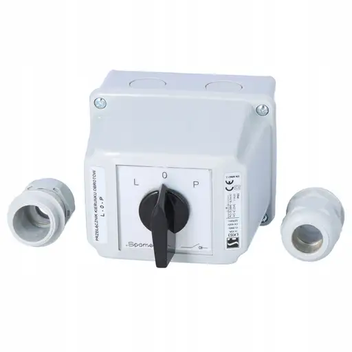 Product: Łącznik krzywkowy 63A, przełącznik zmiany kierunku obrotów L-0-P, w obudowi
