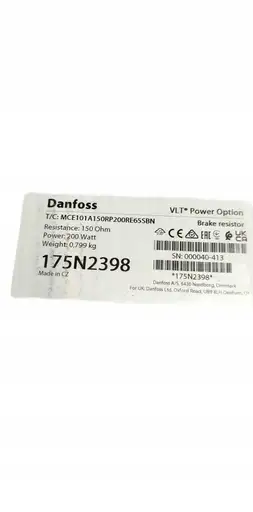 Product: 175N2398 Danfoss Rezystor hamujący OPT,BWG OHM 150/216X80X15,IP67,200W,241