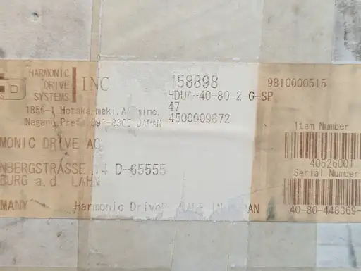 Product: PRZEKŁADNIA FALOWA HARMONIC DRIVE SYSTEMS 458898 HDUA-40-80-2-G-SP
