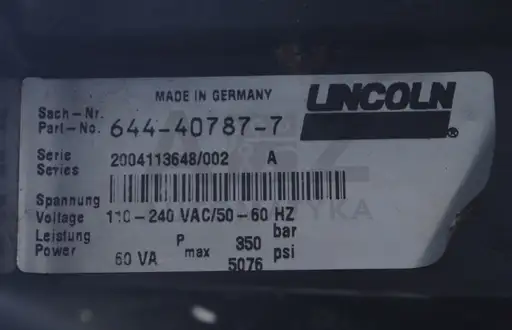 Product: LINCOLN SKF 644-40787-7  644407877 544-32243-1 544322431 GRESSE PUMP