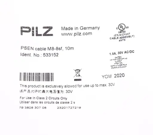 Product: PILZ PSEN cable M8-8sf 10m 533152 ! NEW !