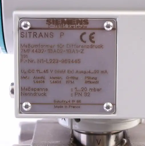 Product: SIEMENS SITRANS P 7MF4432-1BA02-1BA1-Z PN32 120mbar ! NEW !