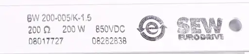 Product: SEW BW200-005/K-1.5 200ohm 200W 850VDC 08017727 08282838 ! NEW !