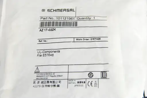 Product: Schmersal AZ 17-02ZK 101121961 Safety Switch