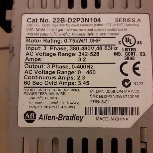 Product: 8X FALOWNIK Allen-Bradley Allen Bradley PowerFlex 22B 1X HITACHI NA CZĘŚCI