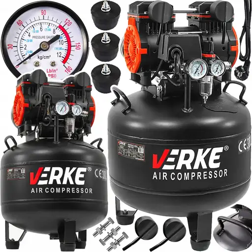 Product: PROFESJONALNY KOMPRESOR BEZOLEJOWY SPRĘŻARKA POWIETRZA 8 BAR 2KM 38L 230V