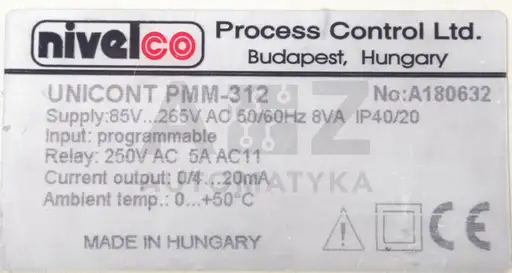 Produkt: NIVELCO UNICONT  PMM-312 PMM312 A180632 
