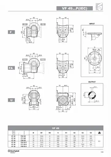 Product: VF49FA24P63B14 Przekładnia i=24, Bonfiglioli