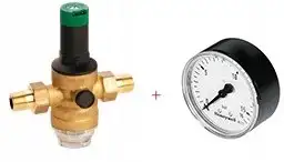 Product: Regulator ciśnienia, ze śrubunkami, 3/4 cala, z manometrem 0-10 bar