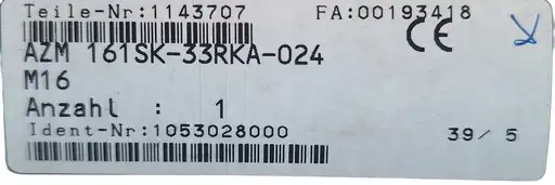 Product: Wyłącznik bezpieczeństwa Schmersal AZM 161SK-33RKA-024 M16 24V AC/DC