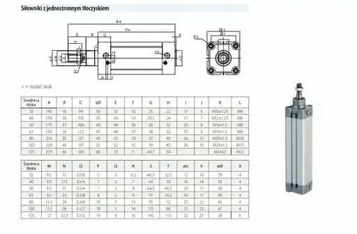 Produkt: SIŁOWNIK PNEUMATYCZNY 32x150 ISO15552 / 6431 Tekma