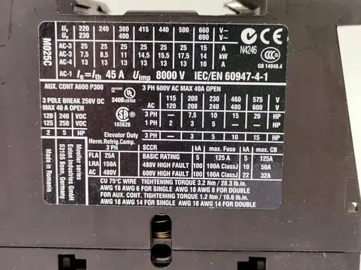 Produkt: EATON DILM25-10 Stycznik mocy 25A- cewka 24-27 VDC - 11kW