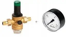 Product: Regulator ciśnienia, ze śrubunkami, 1/2 cala, z manometrem 0-10 bar