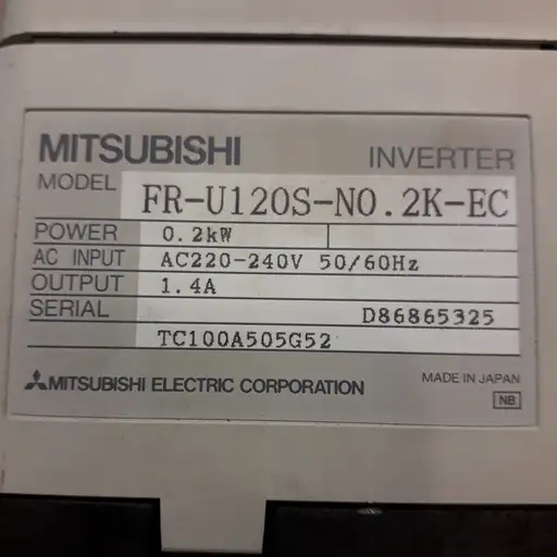 Product: MITSUBISHI FR-U120S-N0 2K-EC FRU120SN0 INVERTERT FALOWNIK 0.2kW 1.4A