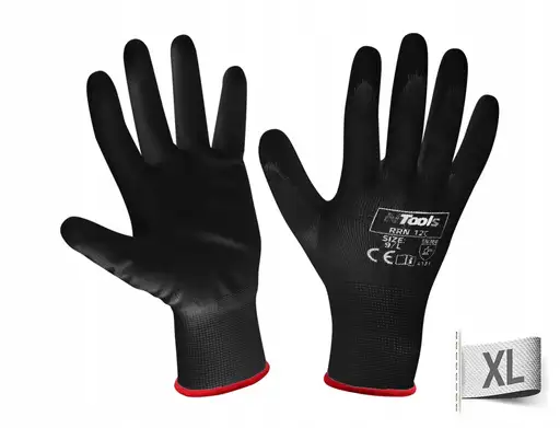 Product: Rękawice NTools RRN12C Rękawice robocze czarne rozmiar 10/XL XL (1 para)