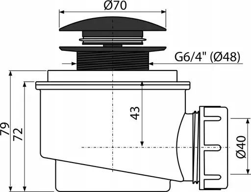 Produkt: Syfon brodzikowy Clik-Clak, czarny mat