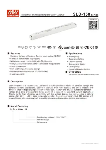 Prodotto: Zasilacz 12V 150W SLD-150-12