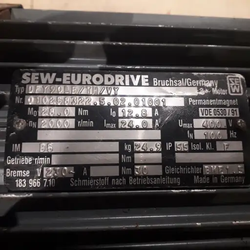 Product: SILNIK SYNCHRONICZNY SERWO MOTOR SERVOMOTOR SEW EURODRIVE DFY90LB/TH/VY