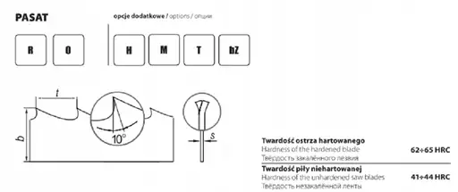 Prodotto: Piła taśmowa do drewna PASAT 3700X35X08 ROH / FENES