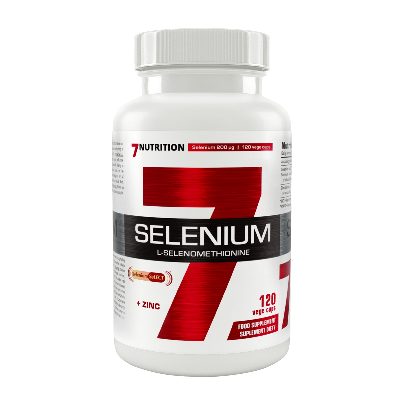 Zdjęcie opakowania Selenium + Zinc - 120vcaps, 7 NUTRITION