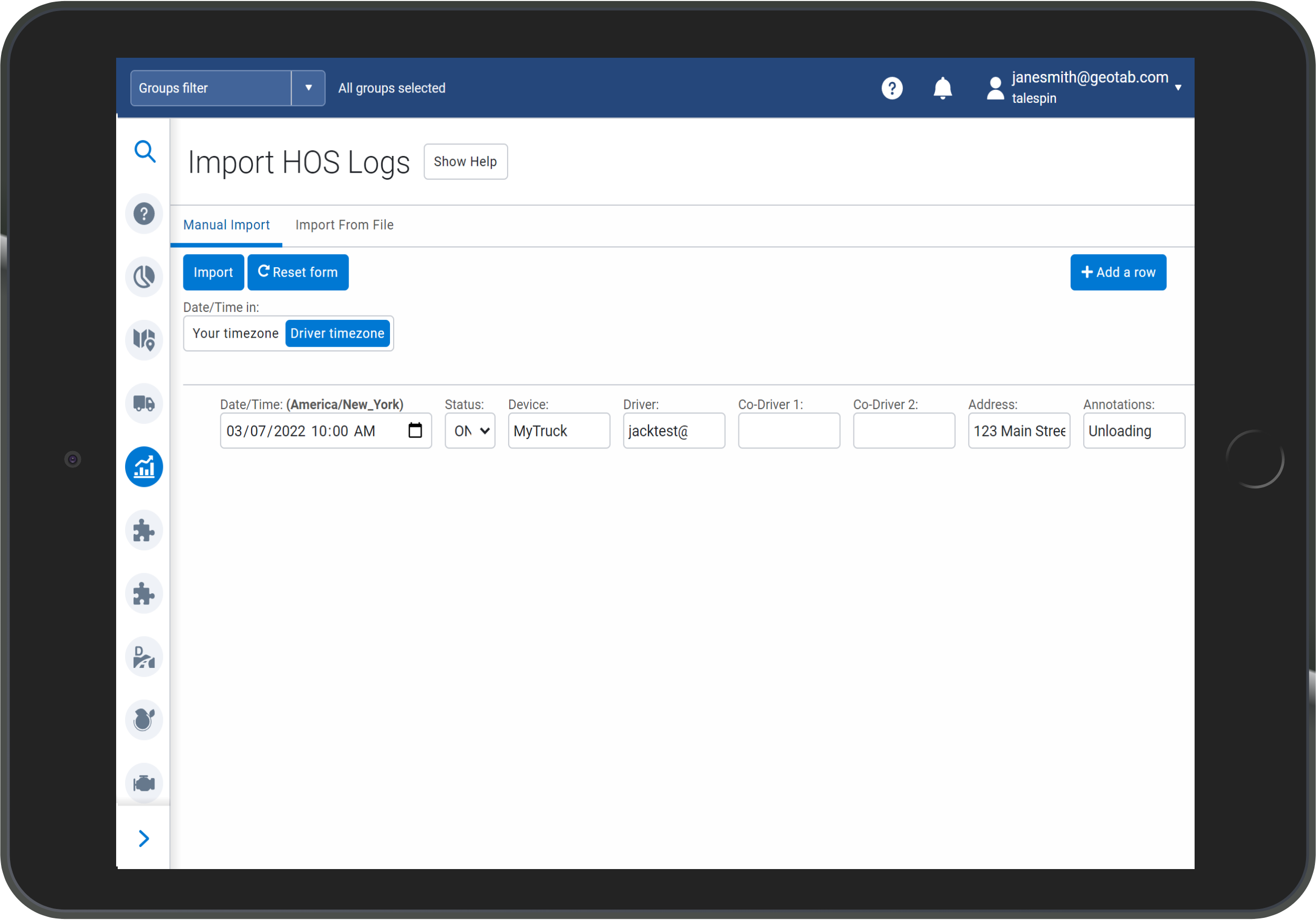 image of Import HOS Logs