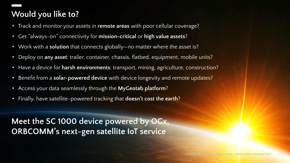 image of SC 1000 Satellite Asset Tracking