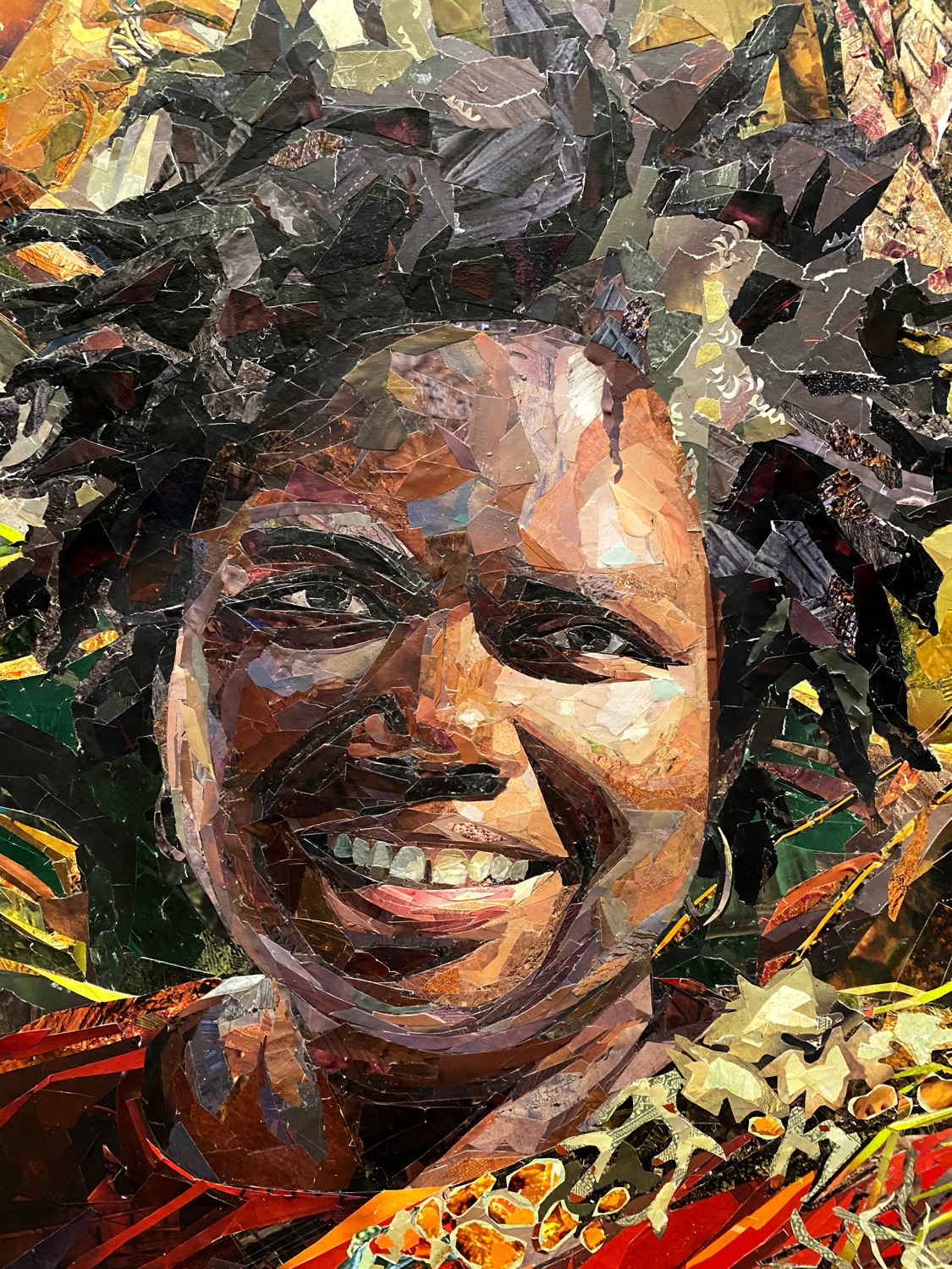 Collage of a smiling woman's face