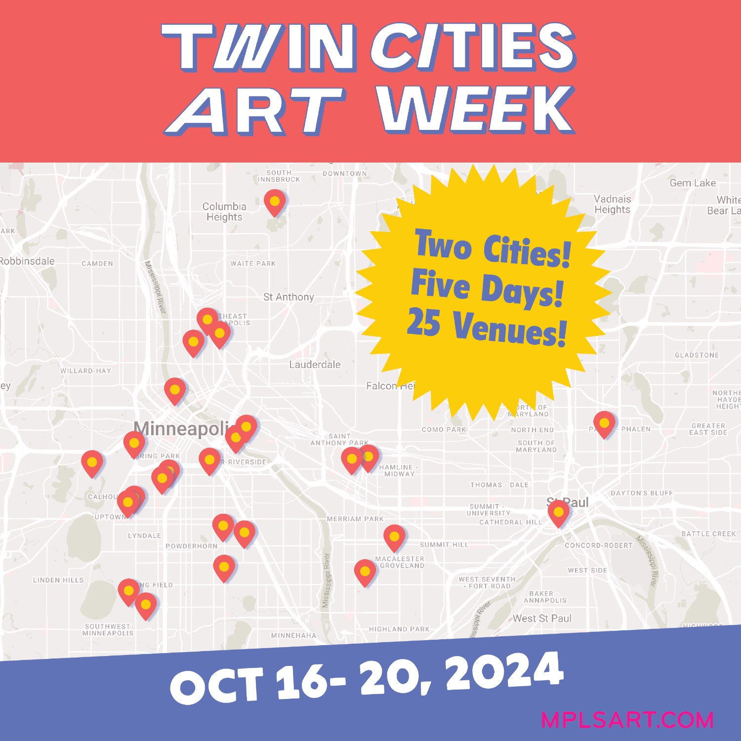 "Twin Cities Art Week" map