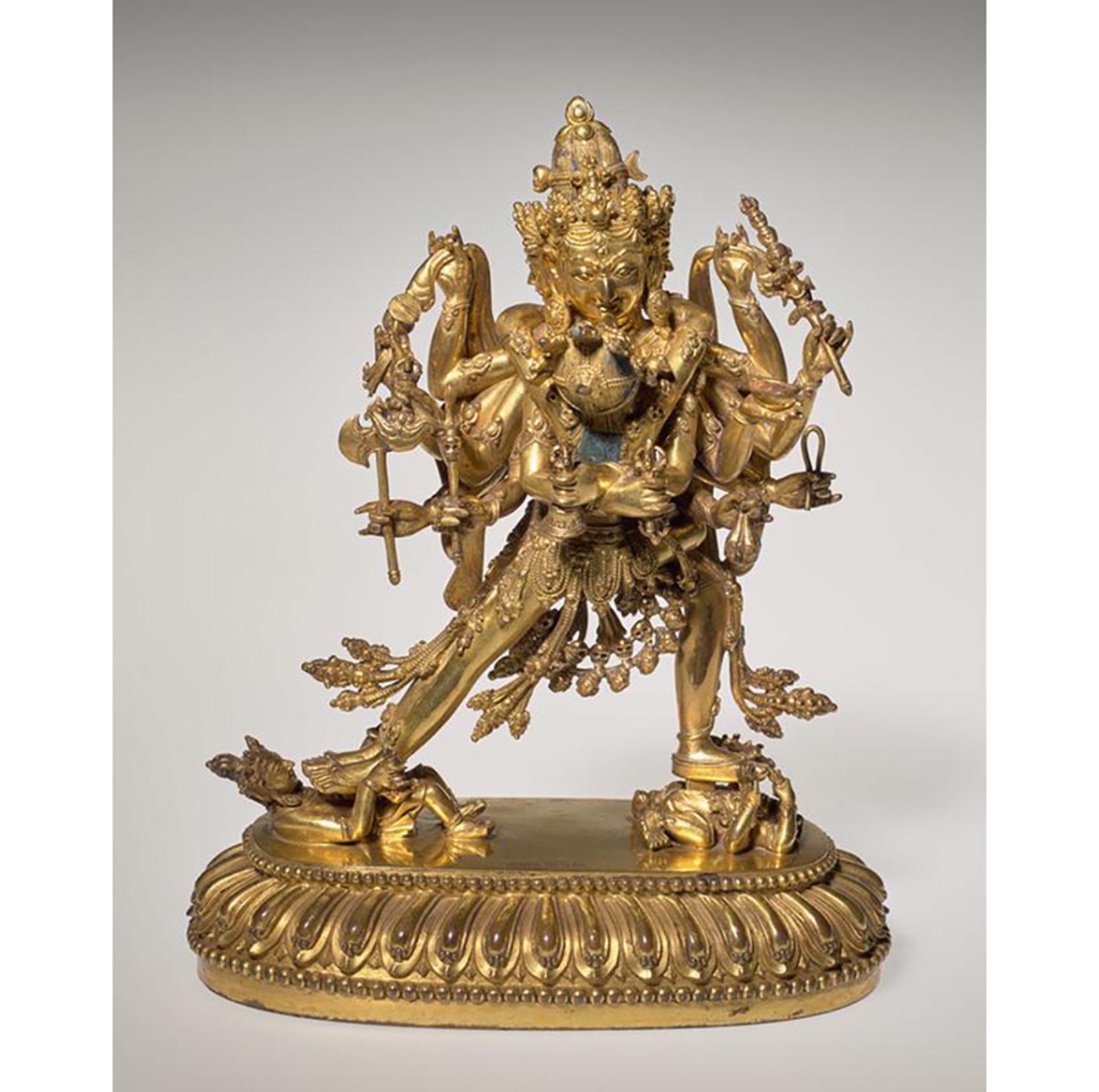 Golden statue of a many-armed god