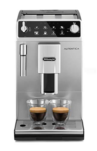 De'Longhi Autentica ETAM29.510.SB Automatische Espresso- und Cappuccino-Kaffeemaschine, 13 Mahlstufen, Kaffeebohnen oder Pulver, 1450 W, Silber/Schwarz