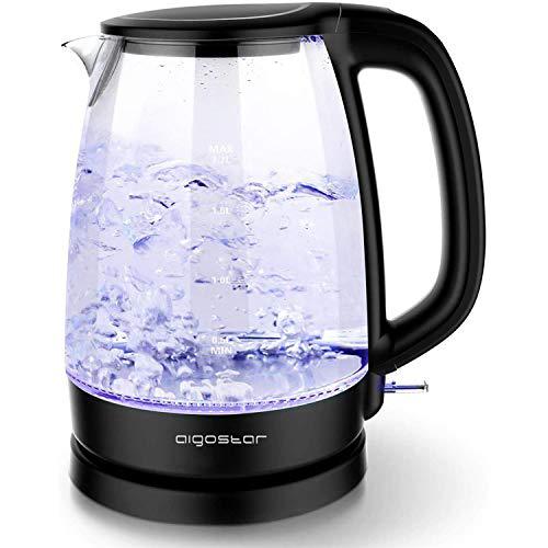 Aigostar Adam - Bollitore d'acqua in vetro borosilicato 