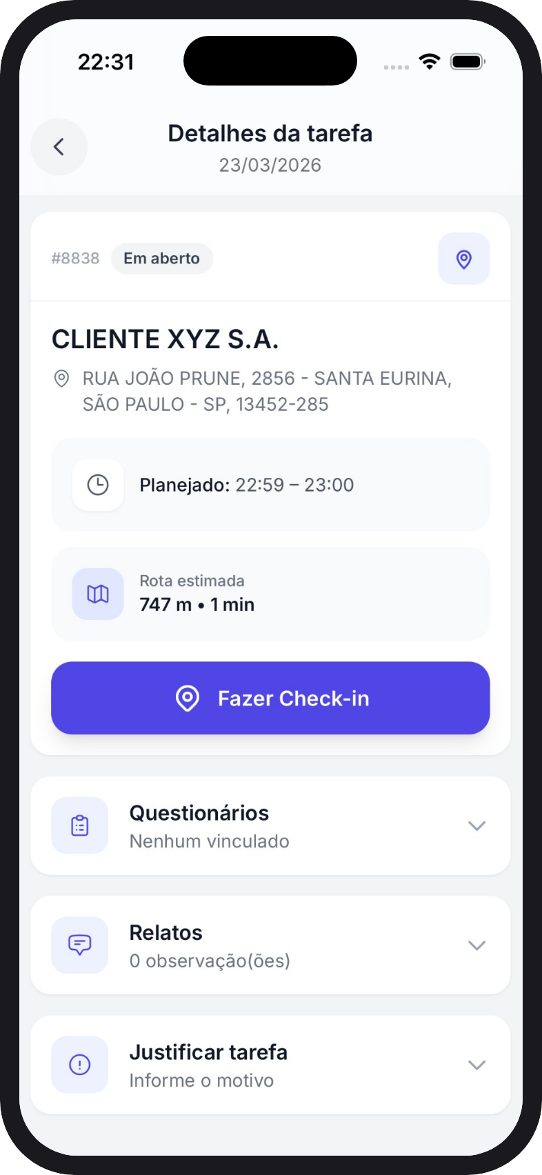 Rica Sales Compass - Funcionalidades