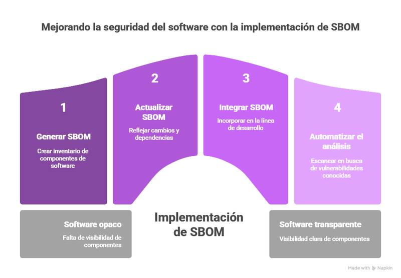 Infografía Software Bill of Materials. Minery Report