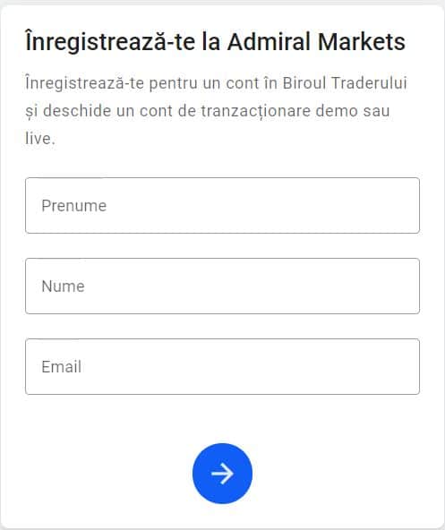 Admiral Markets - formular de inregistrare 