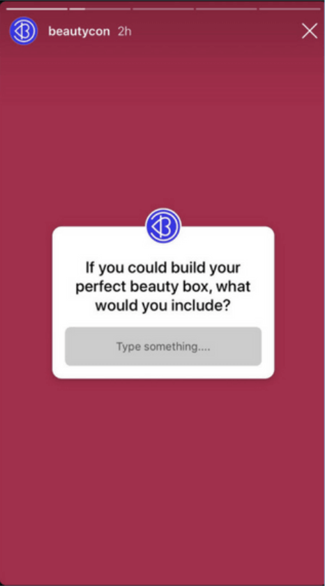 Example of a question sticker on Instagram.