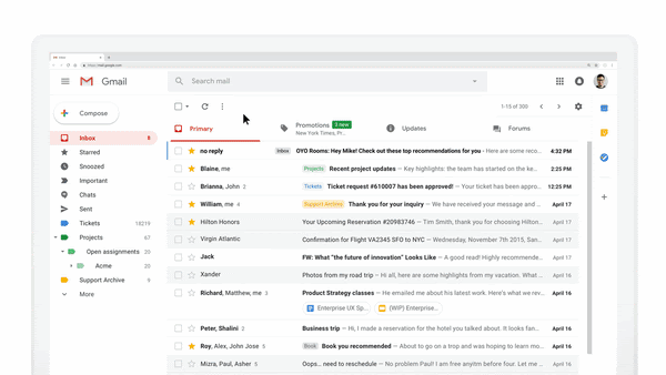 Example of an email with browsing capabilities.