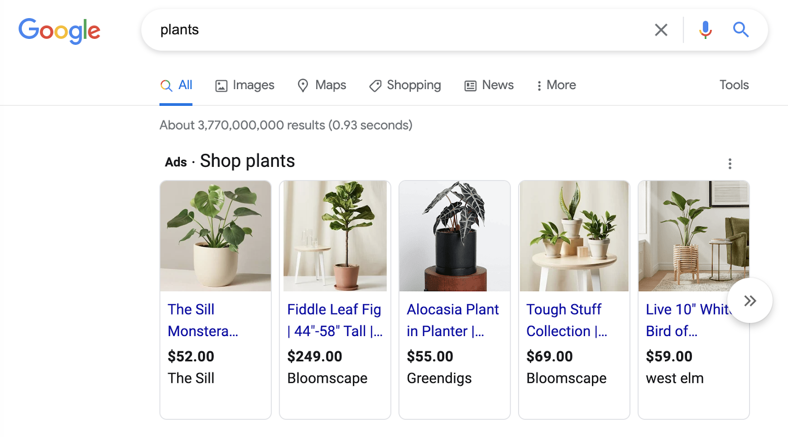 Google Shopping Example