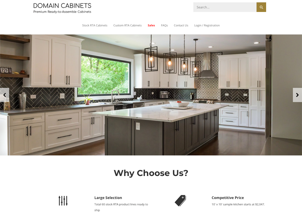 Domain Cabinets website