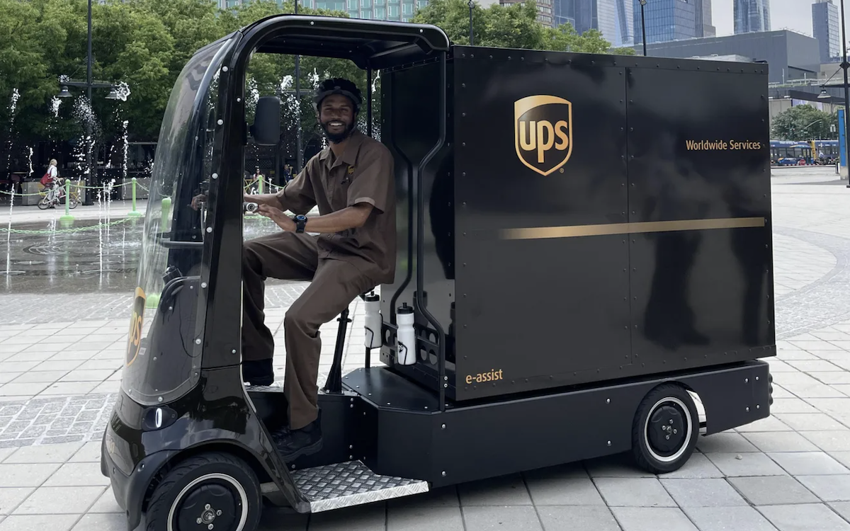 UPS worker using an eBike