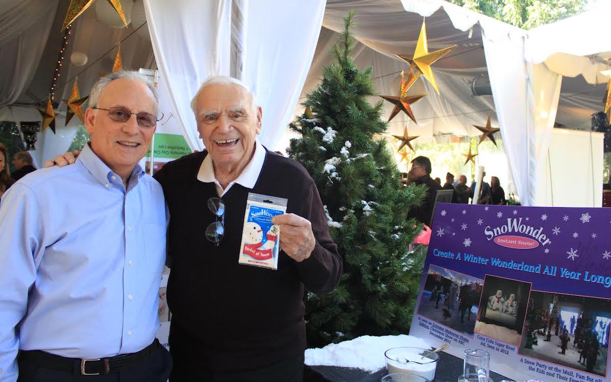 SnoWonder Owner Richard Bayer and Oscar Winner Ernest Borgnine enjoying SnoWonder products