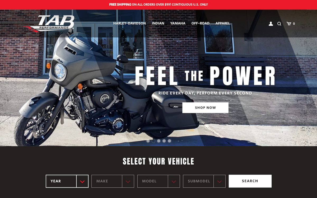 TAB Performance ecommerce site