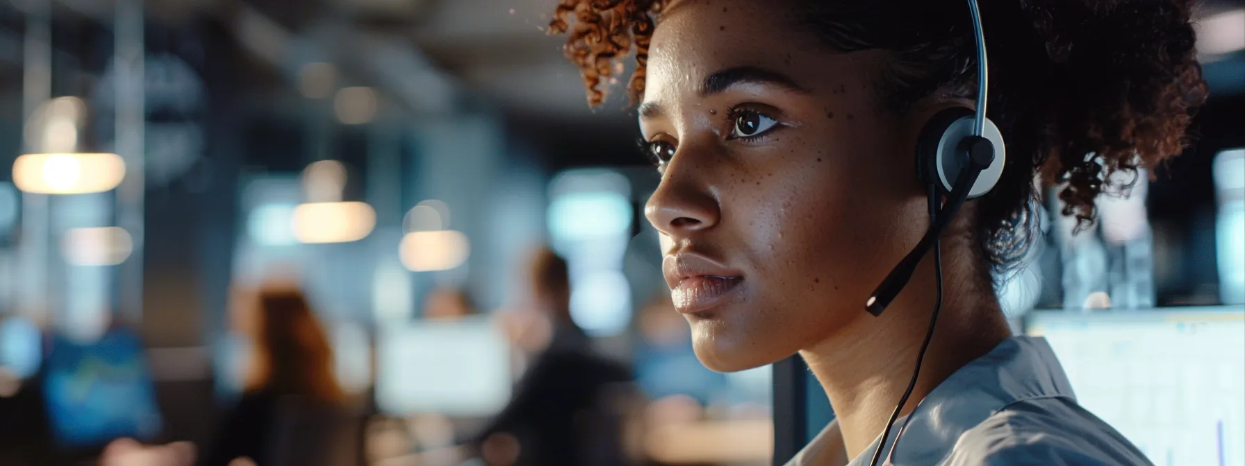 A contact center agent patiently talks to a customer to fix a transaction issue.