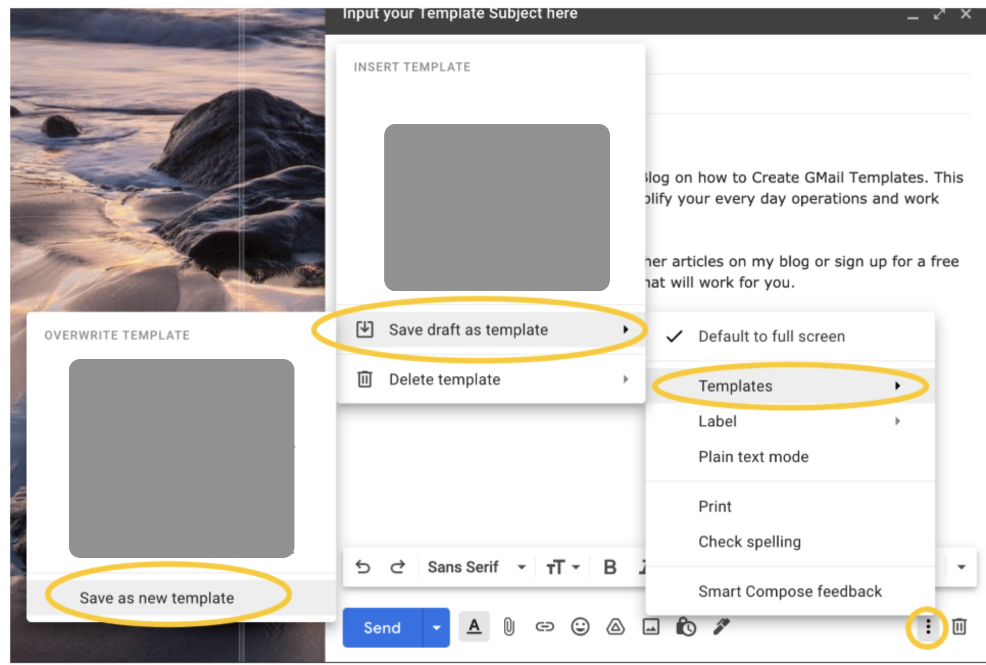 Saving an Email template in Gmail
