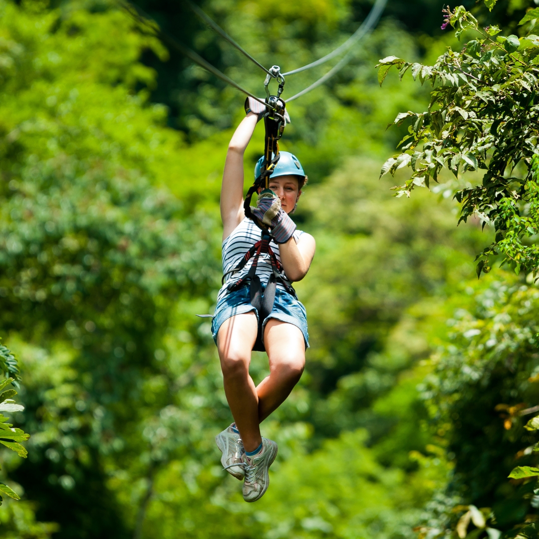 Woman Ziplining In Costa Rica Woman Ziplining In Costa Rica